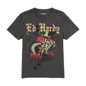 Ed Hardy Dagger Snake Tee T-skjorte Herre Grå | OC8950436