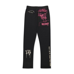 Ed Hardy Destroy Skele Sweatpant Bukse Herre Svarte | QB3718245