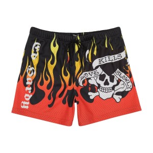 Ed Hardy Fire LKS Skull Mens Short Bukse Herre Svarte | ZU4082571