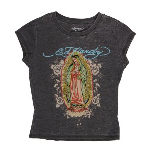 Ed Hardy Mary Burnout Cap Sleeve Tee Baby Tees Dame Grå | NP5146073