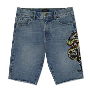 Ed Hardy Panther Snake Denim Skater Short Denim Herre Med Vintage | VI8750914