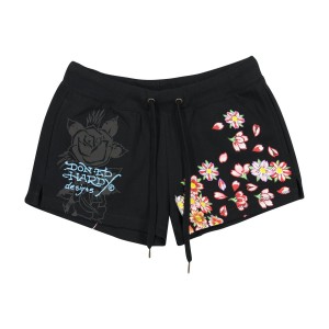 Ed Hardy Phoenix Fleece Short Bukse Dame Svarte | GC8423759