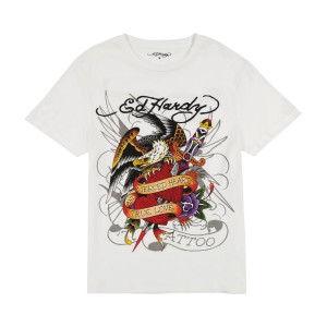 Ed Hardy Pierced Eagle Tee T-skjorte Herre Hvite | IH9241708