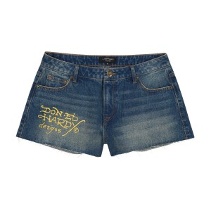 Ed Hardy Screaming Tiger Denim Shorts Bukse Dame Med Vintage | HC4270361