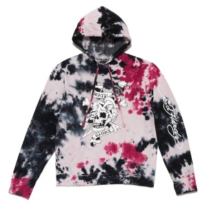 Ed Hardy Storm Tie Dye Skull Hoodie Hettegenser Herre Storm | GE1289534