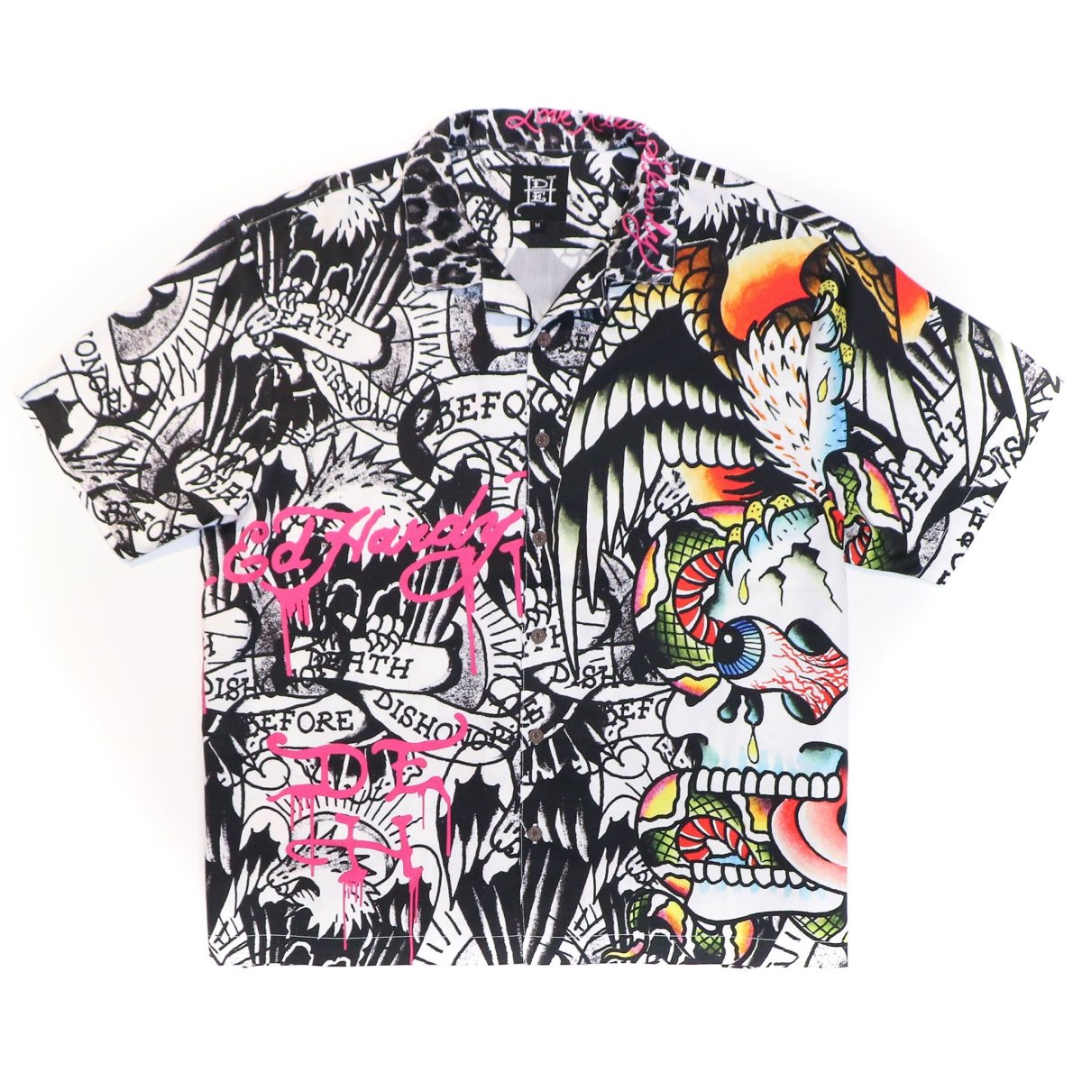 Ed Hardy Battle Skull Boxy Camp Shirt Skjorte Herre Multicolor | QH2896401