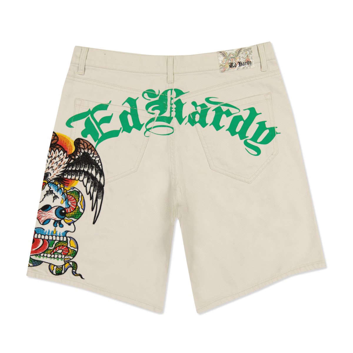 Ed Hardy Battle Skull Skater Short Bukse Herre Khaki | OF2580471