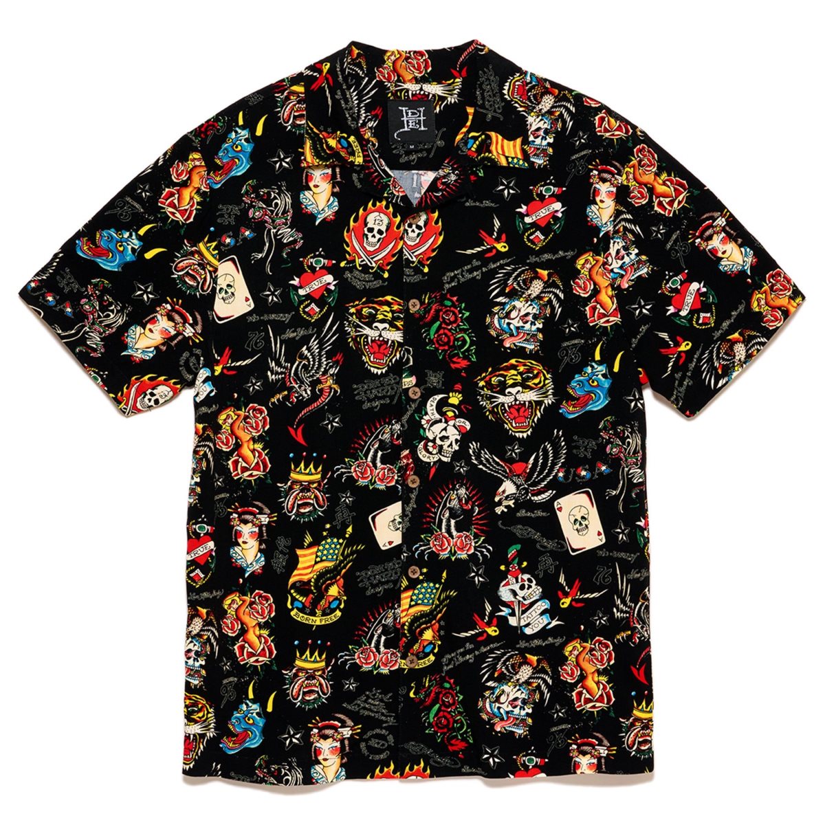 Ed Hardy Black Flashboard Camp Shirt Skjorte Herre Svarte | QF5936074