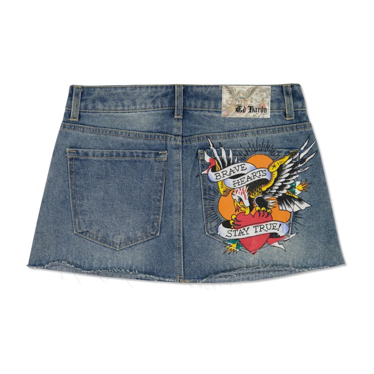 Ed Hardy Brave Eagle Mini Denim Skirt Bukse Dame Lyse Lyseblå | AP3480176