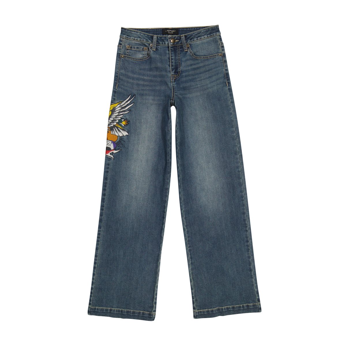 Ed Hardy Brave Eagle Wide Leg Jean Bukse Dame Med Vintage | IT7935046