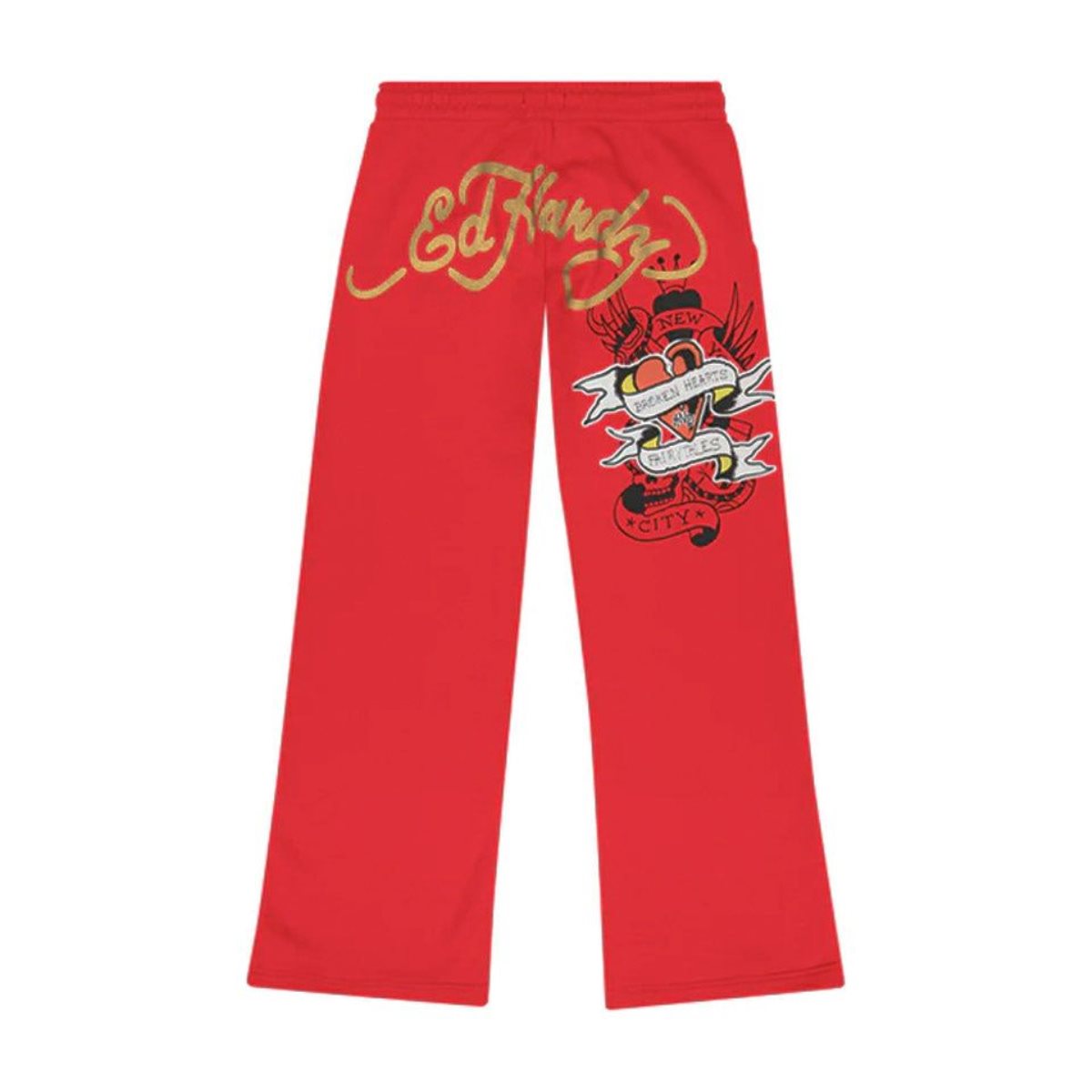 Ed Hardy Broken Hearts Cherry Flared Sweatpant Bukse Dame Rosa | KP5327460