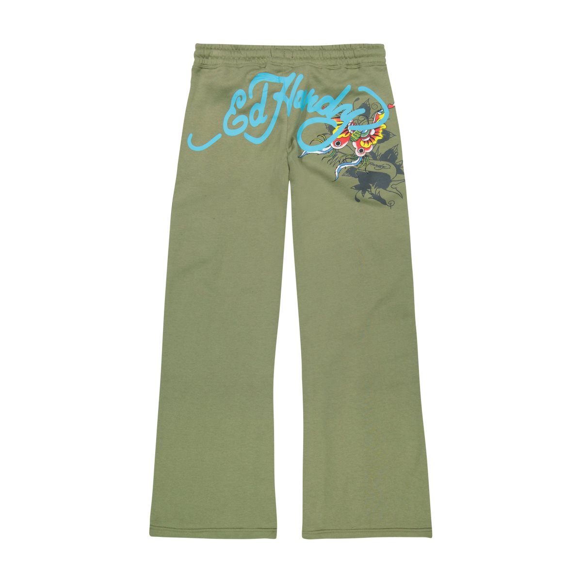 Ed Hardy Butterfly Sweatpants Bukse Dame Lyse Olivengrønne | BQ5631290