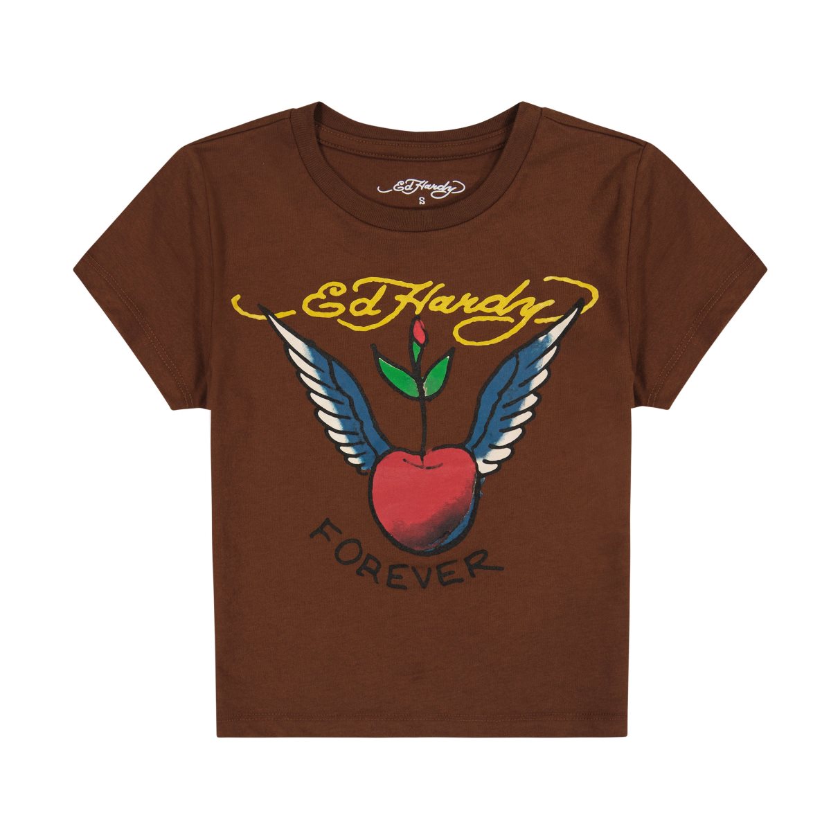 Ed Hardy Cherry Wings Baby Tee Baby Tees Dame Cocoa | SD3581792