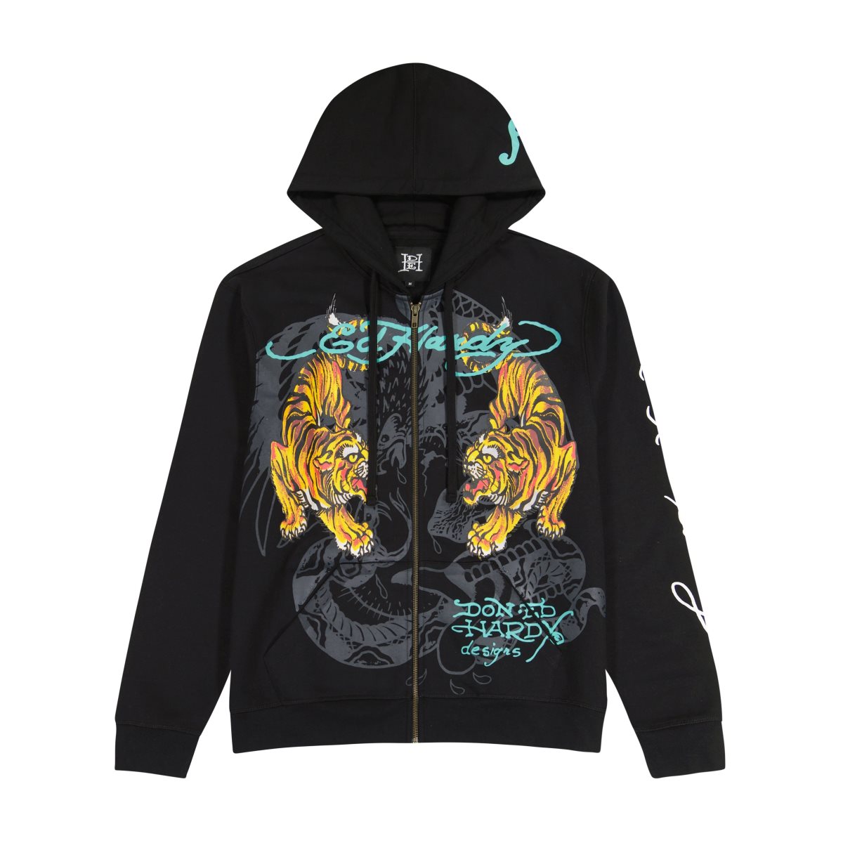 Ed Hardy Crawling Tigers Hoodie Hettegenser Herre Svarte | OF0754619