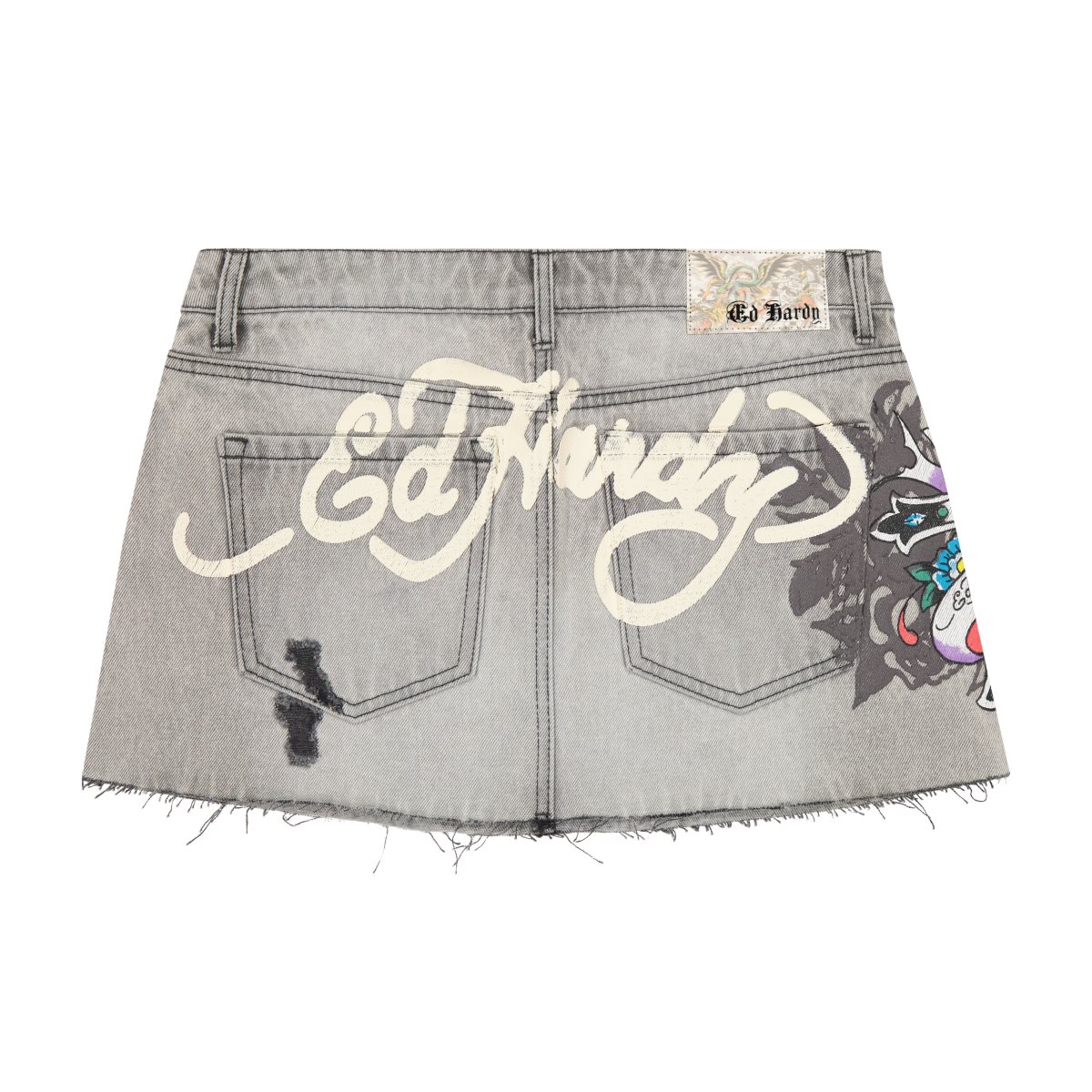 Ed Hardy Cross Denim Mini Skirt Bukse Dame Grå Lyseblå | VD4309178