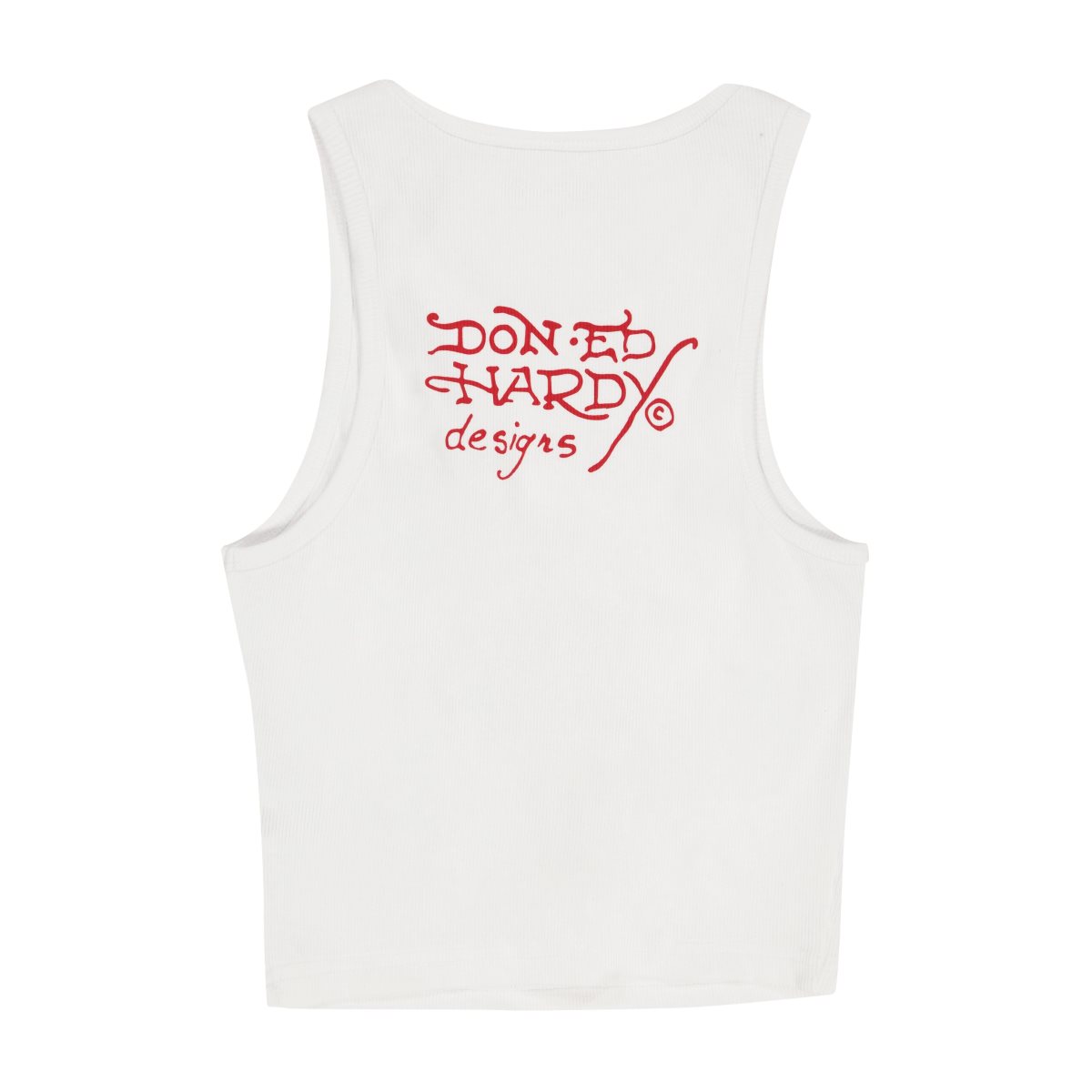 Ed Hardy Cross Rib Tank Top Singlet Dame Hvite | PF5896723