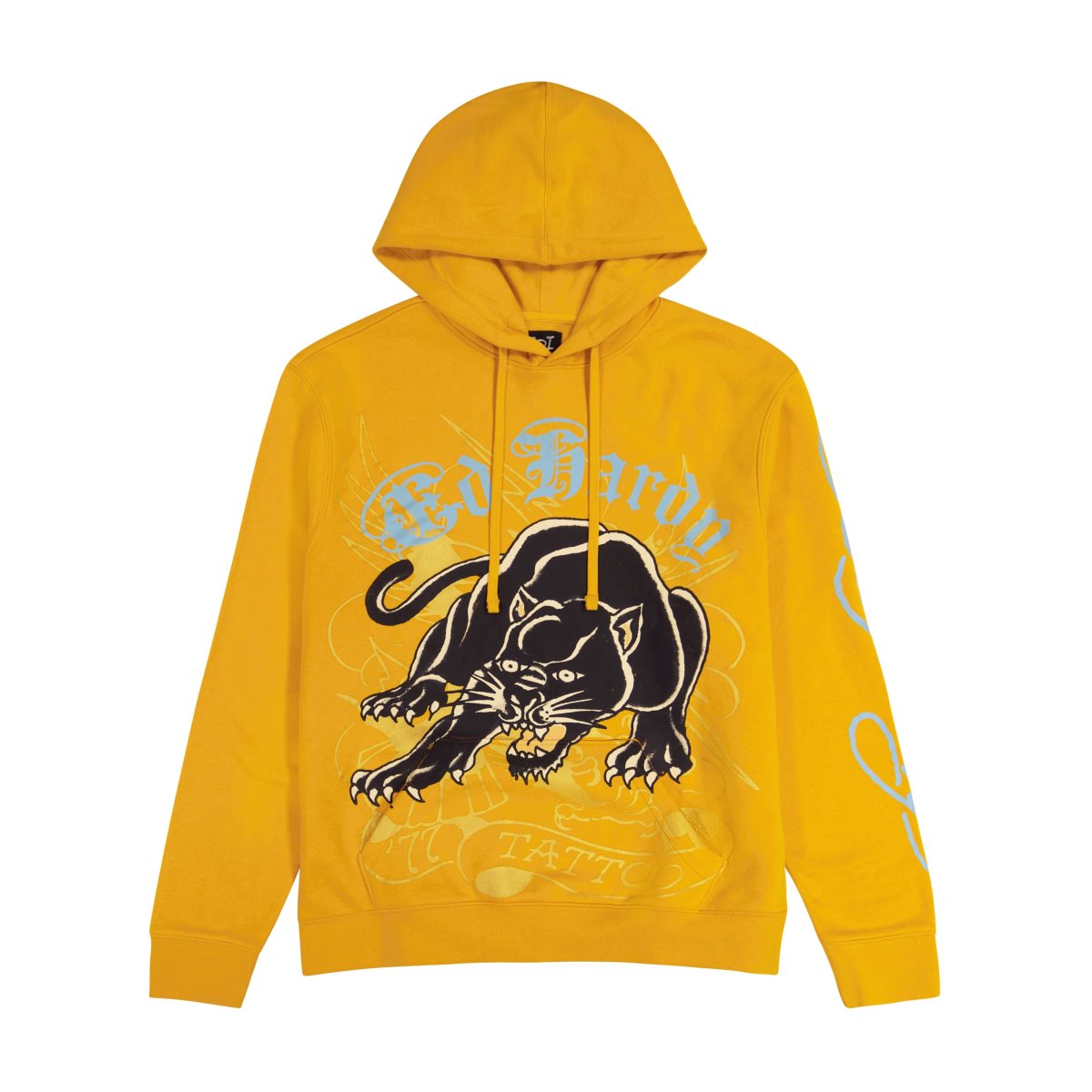 Ed Hardy Crouching Panther Hoodie Hettegenser Herre Marigold | HG6408135