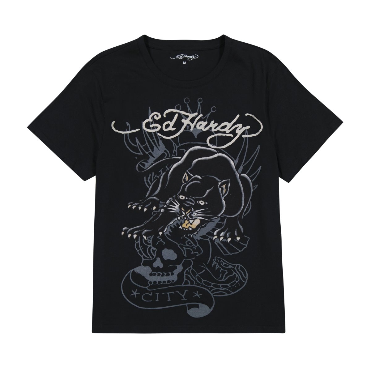 Ed Hardy Crouching Panther Tee T-skjorte Herre Svarte | TQ7284603