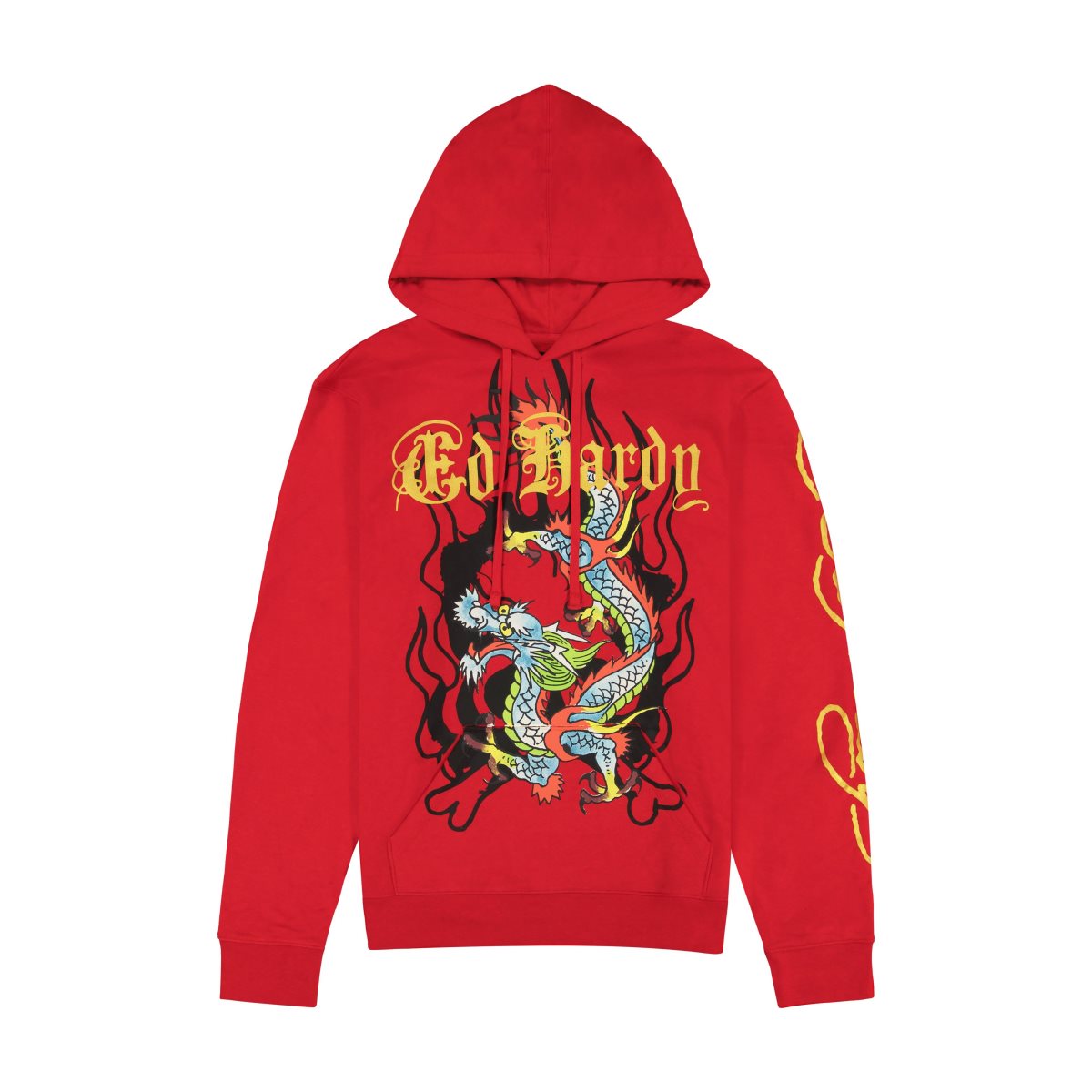 Ed Hardy Dragon Mens Hoodie Hettegenser Herre Rød | TO7458391