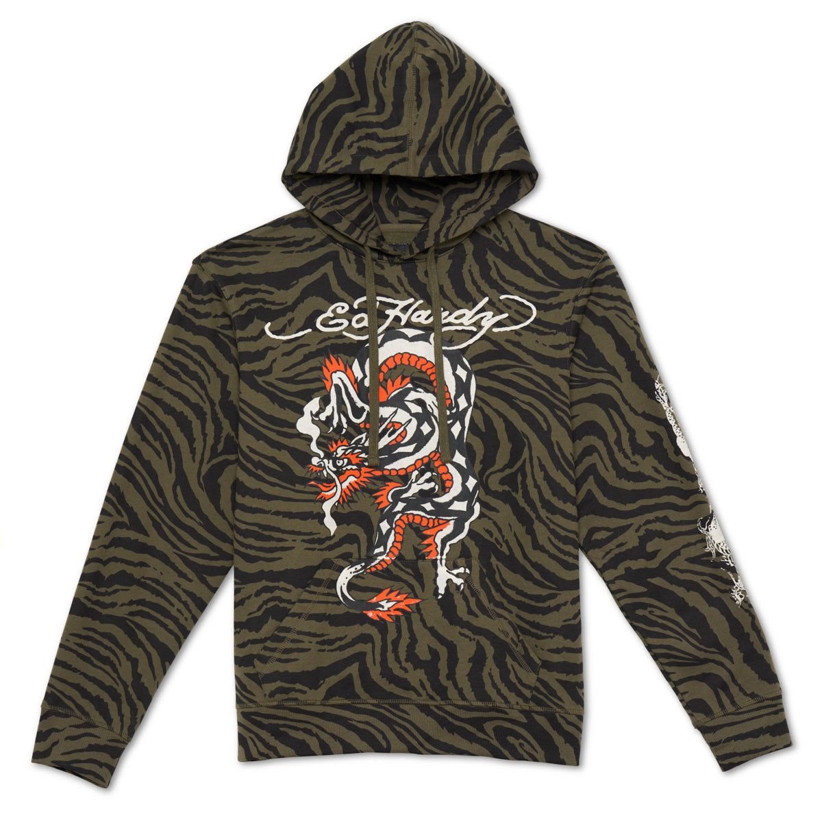 Ed Hardy Dragon Zebra Camo Hoodie Hettegenser Herre Camouflage | FQ1269035