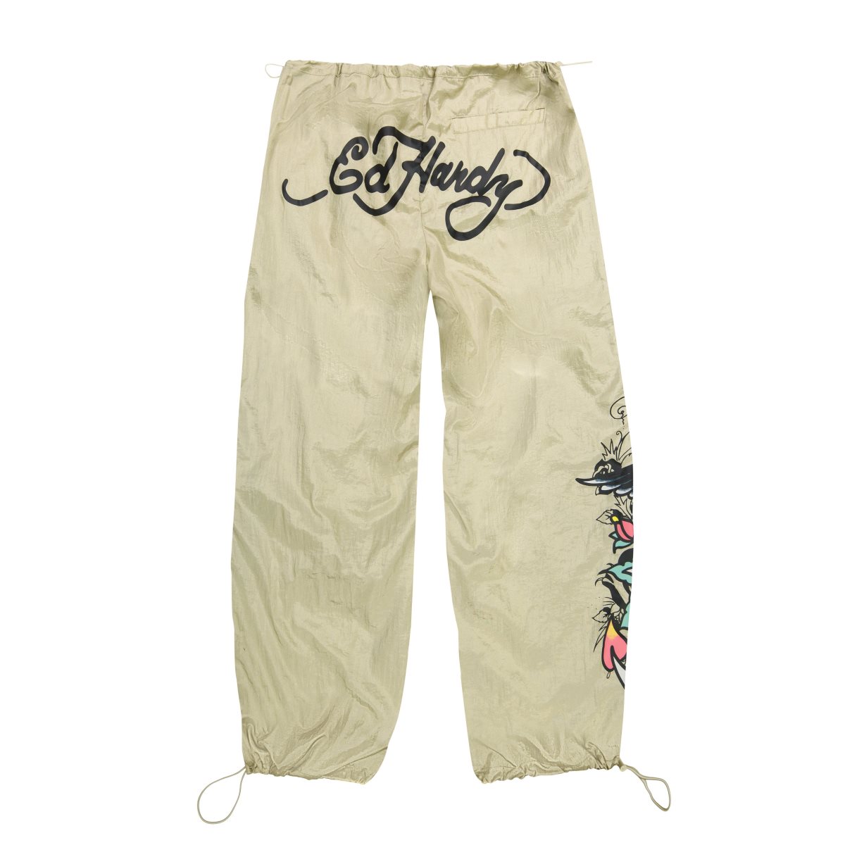 Ed Hardy Eagle Anchor Nylon Parachute Pants Bukse Dame Gull | JK6430258