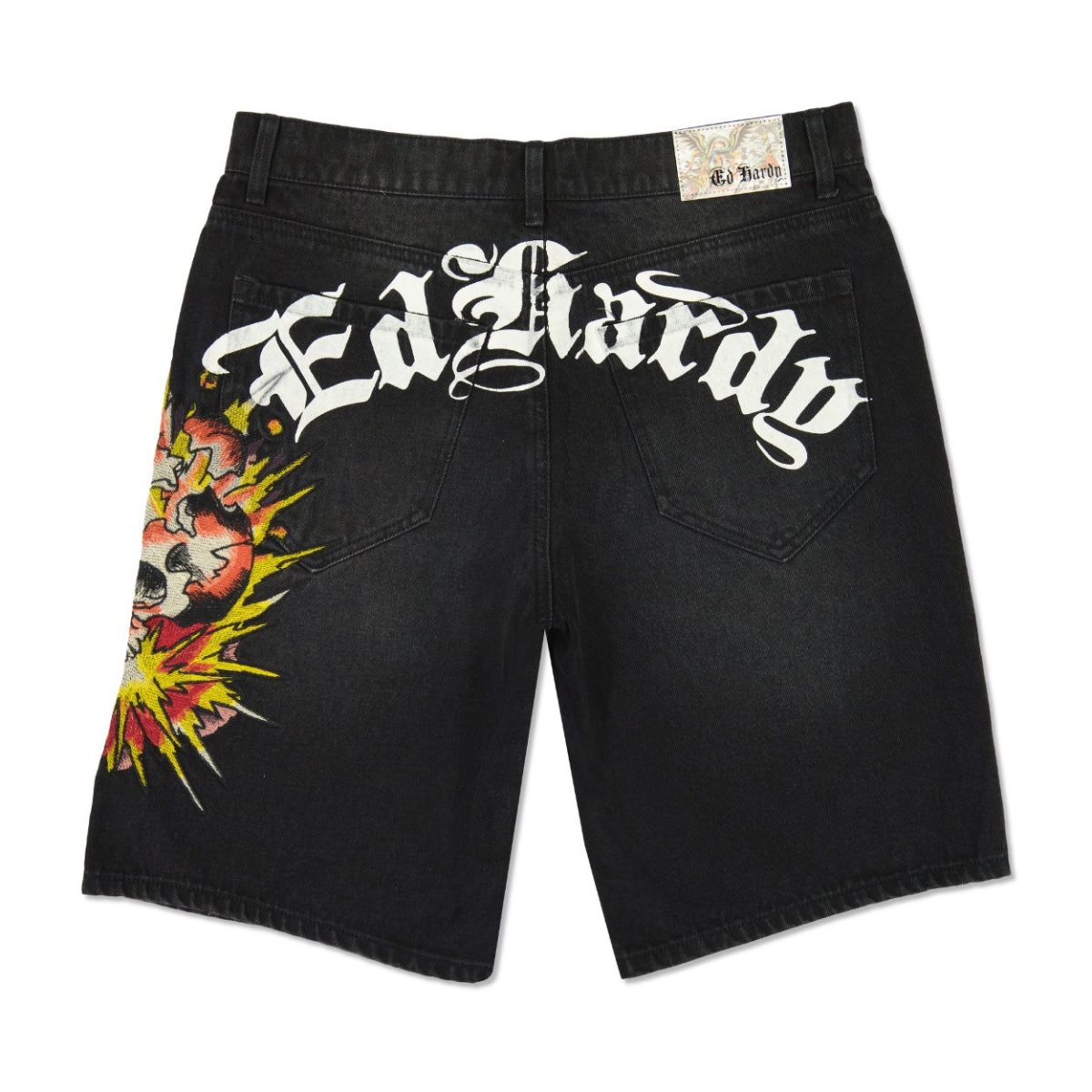 Ed Hardy Exploding Skull Denim Herre Svarte | HR8267091