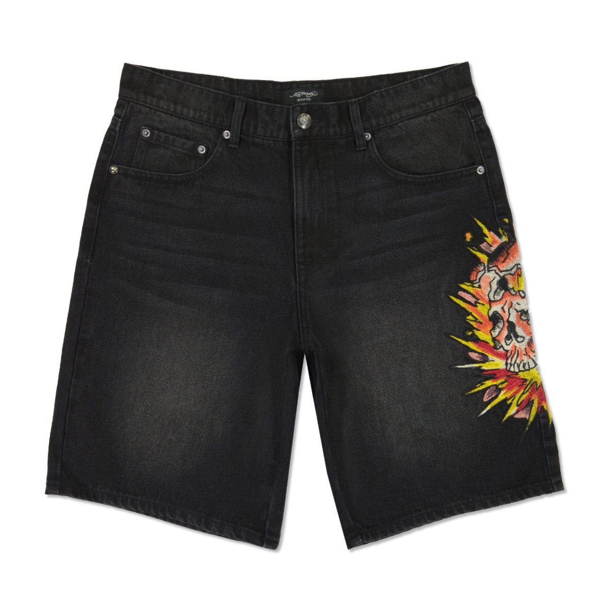 Ed Hardy Exploding Skull Denim Herre Svarte | HR8267091