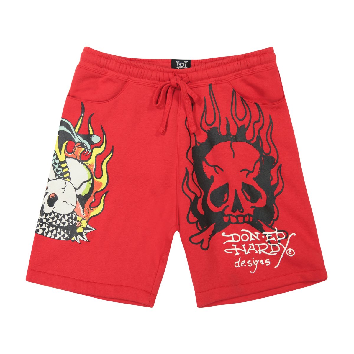 Ed Hardy Flame Cobra Fleece Short Bukse Herre Rosa | TX4598721