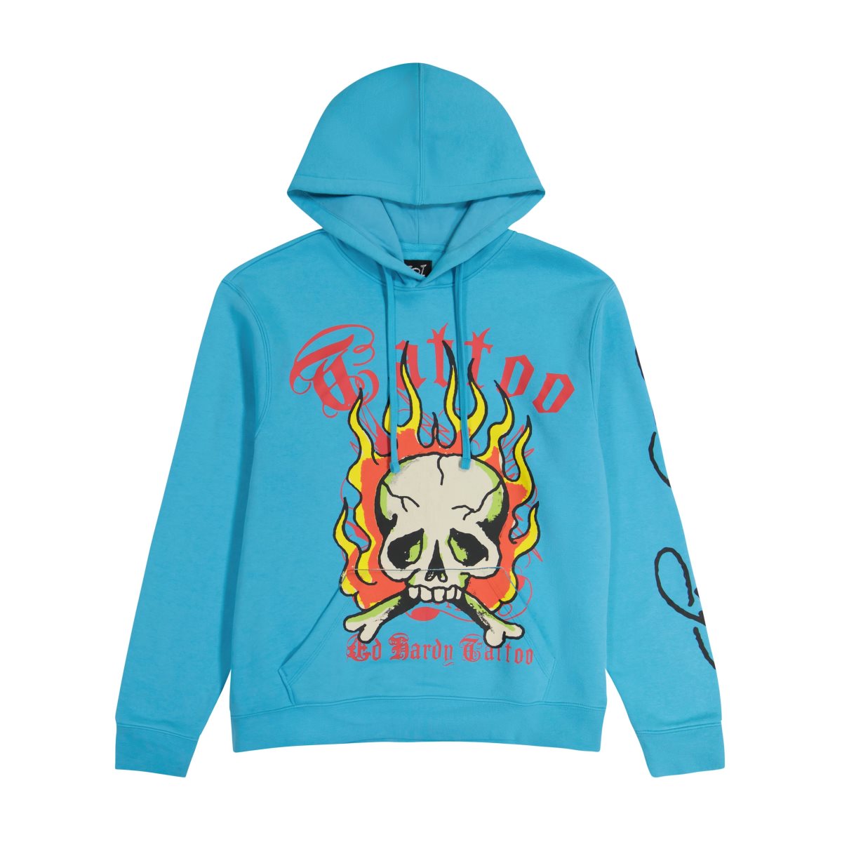 Ed Hardy Flame Skull Hoodie Hettegenser Herre Jewel | AD8312049