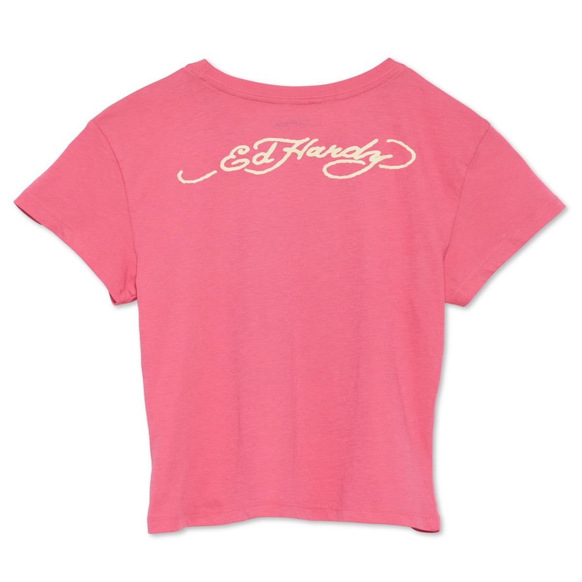 Ed Hardy Flaming Rose Y2k Tee Topper Dame Rosa | MN2048756