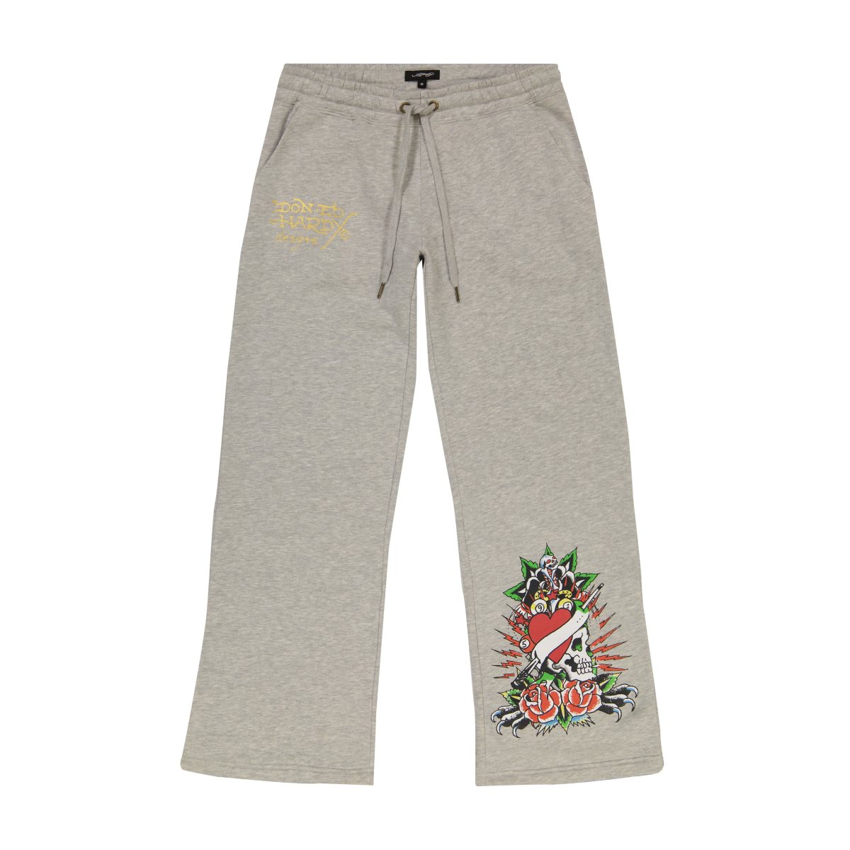 Ed Hardy Heart Roses Flared Sweatpant Bukse Dame Grå | LA1608524