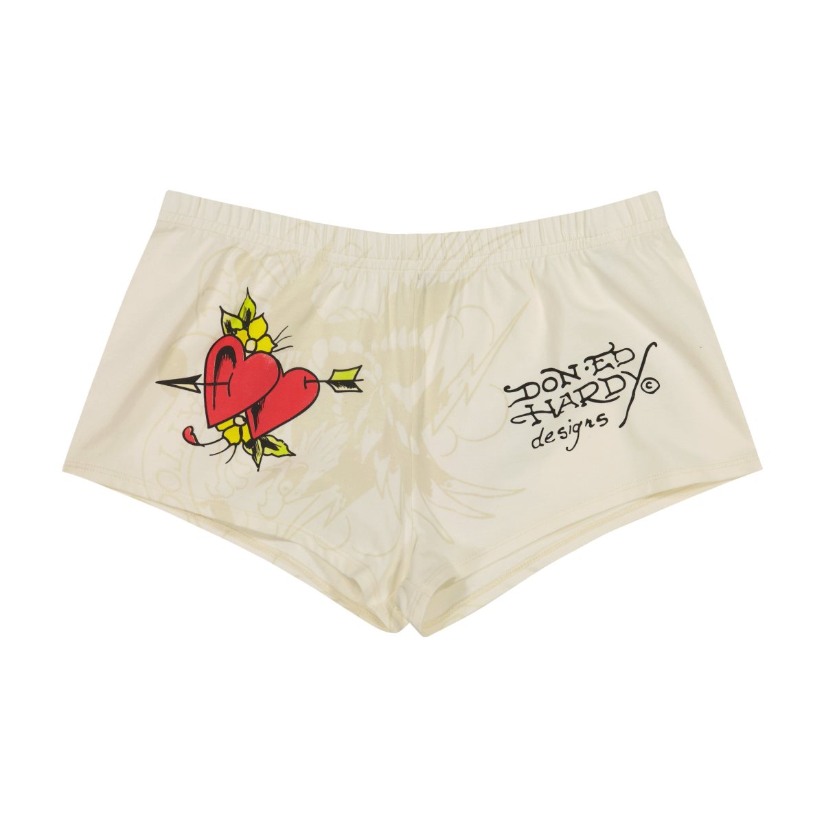 Ed Hardy Heart Wings Booty Biker Shorts Bukse Dame Hvite | MG5038162