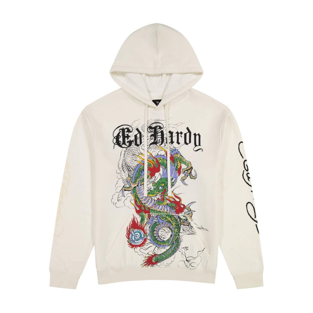 Ed Hardy Japan Dragon Ivory Pullover Hoodie Hettegenser Herre Hvite | SP2758046