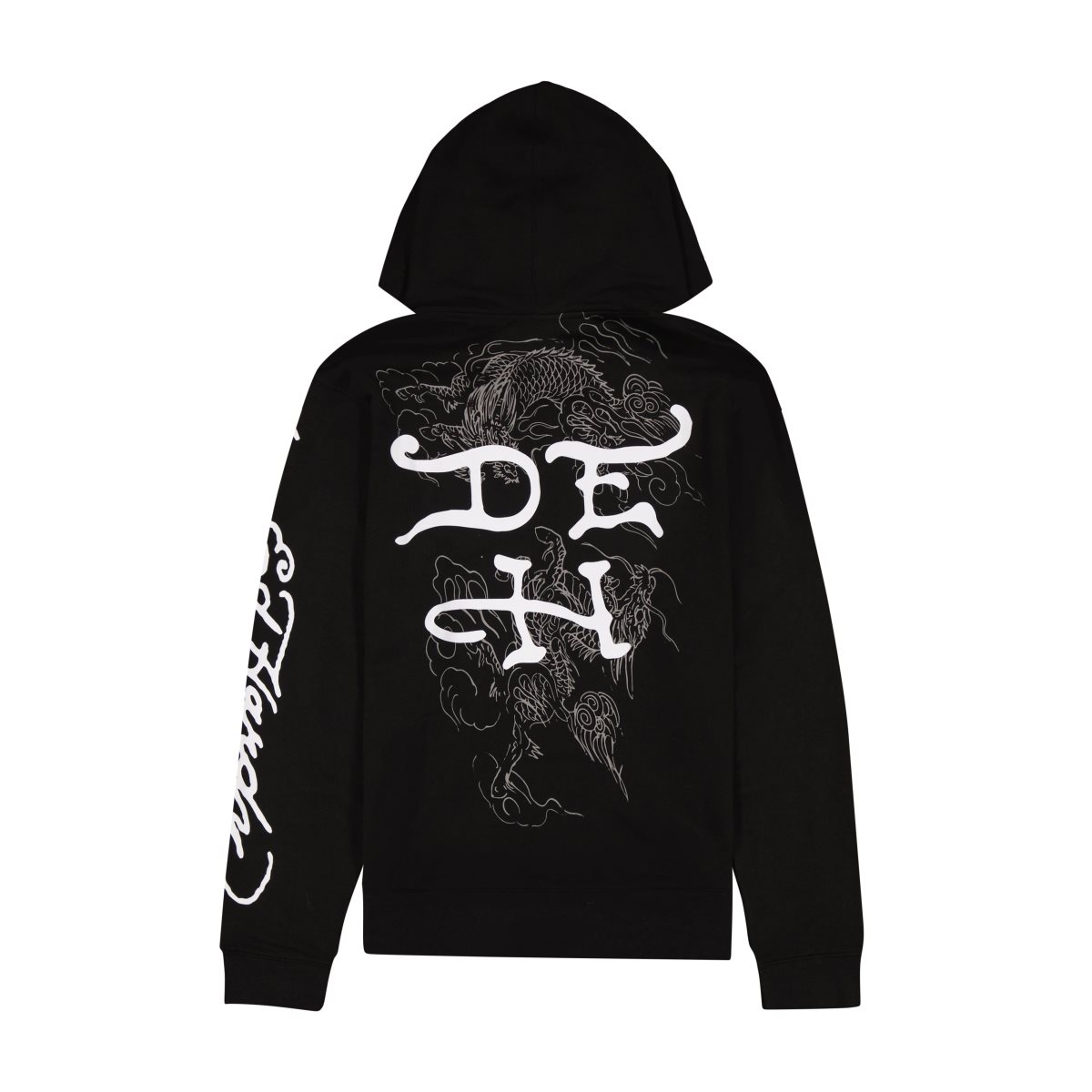 Ed Hardy Japan Dragon Mens Hoodie Hettegenser Herre Svarte | ED0971354