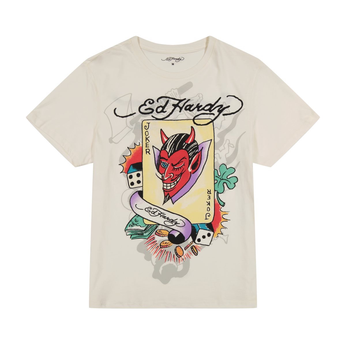 Ed Hardy Joker Throwback Tee T-skjorte Herre Hvite | GN3498052