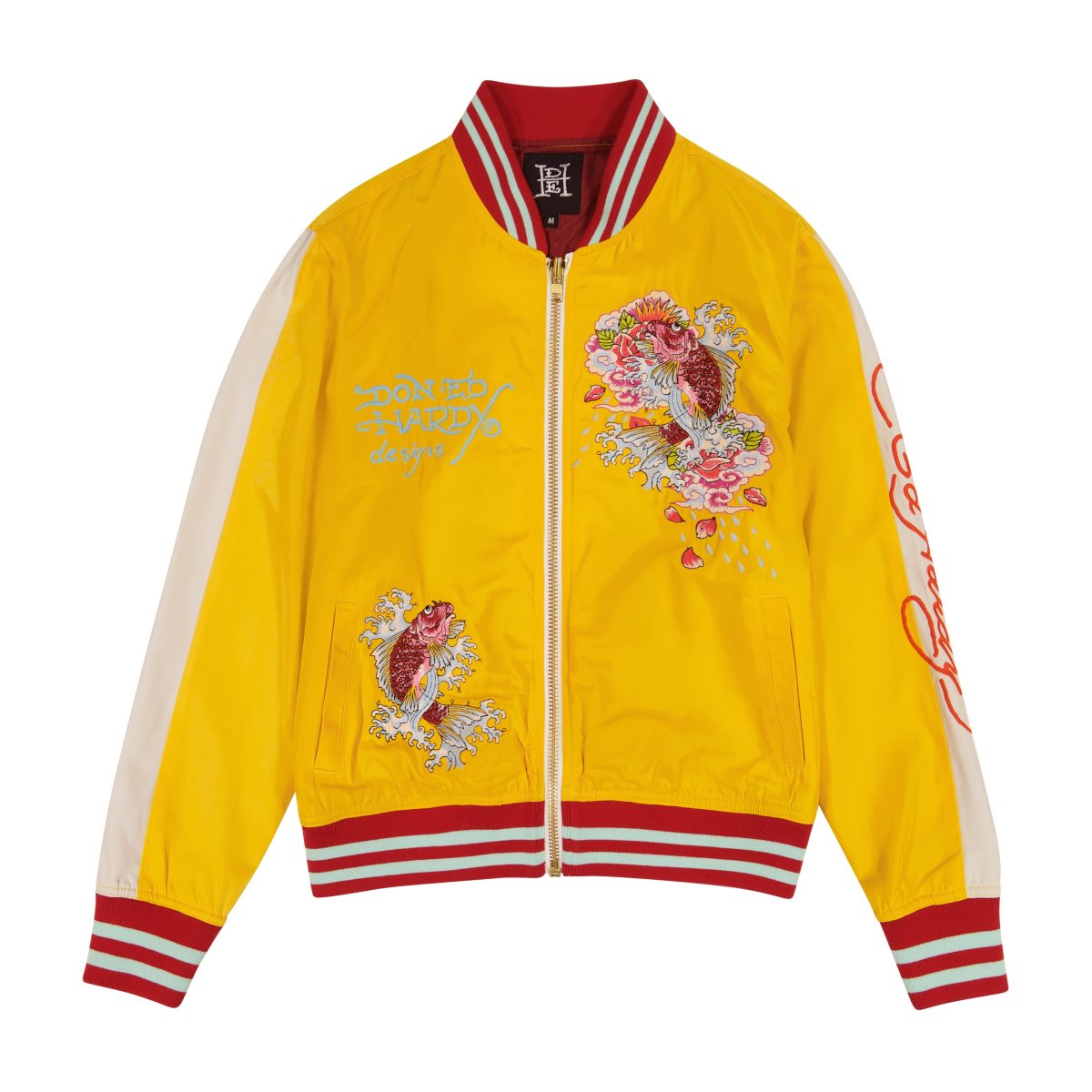 Ed Hardy Koi Cranes Souvenir Jacket Ytterklær Herre Gull Hvite | ZA0893164