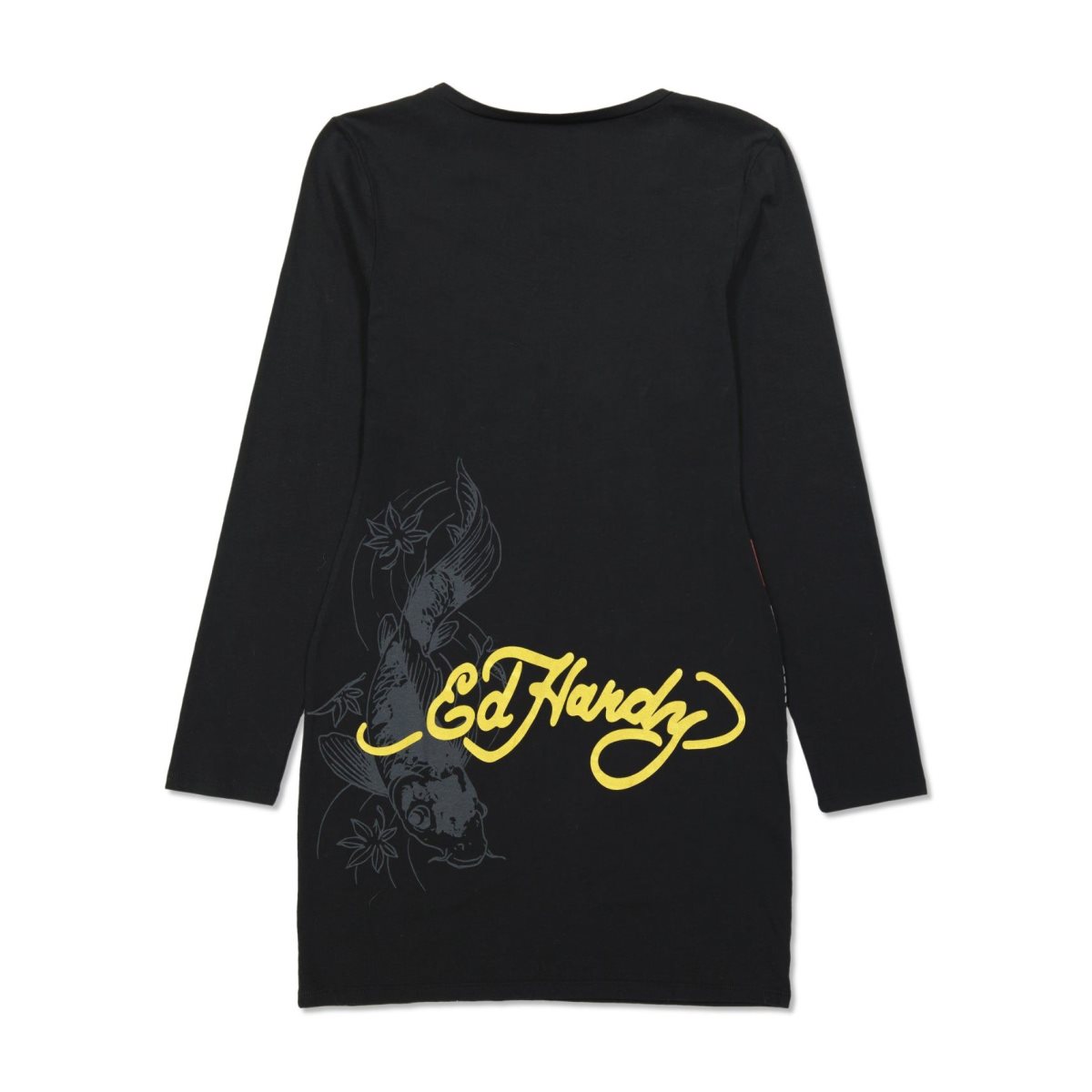 Ed Hardy LKS Skull Baby Tee Long Sleeve Dress Kjole Dame Svarte | AQ6324870