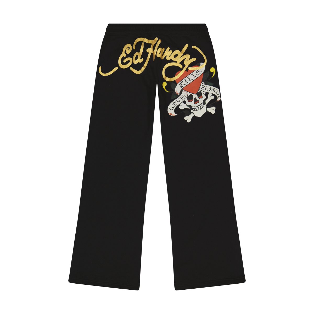 Ed Hardy LKS Skull Black Flared Sweatpant Bukse Dame Svarte | KV9320876