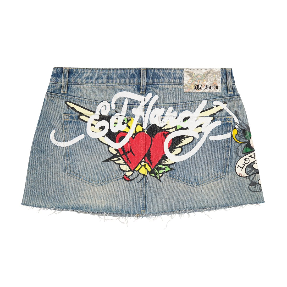 Ed Hardy LKS Skull Denim Mini Skirt Bukse Dame Lyse Lyseblå | AL6089451