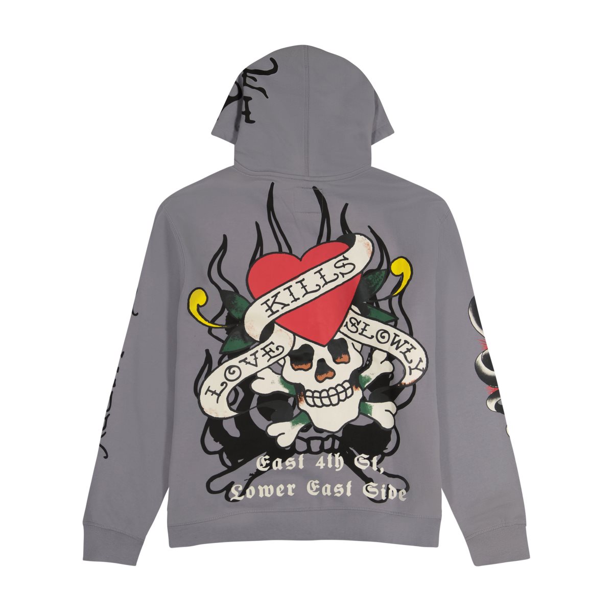 Ed Hardy LKS Skull Hoodie Hettegenser Herre Lyse Grå | YP2186593