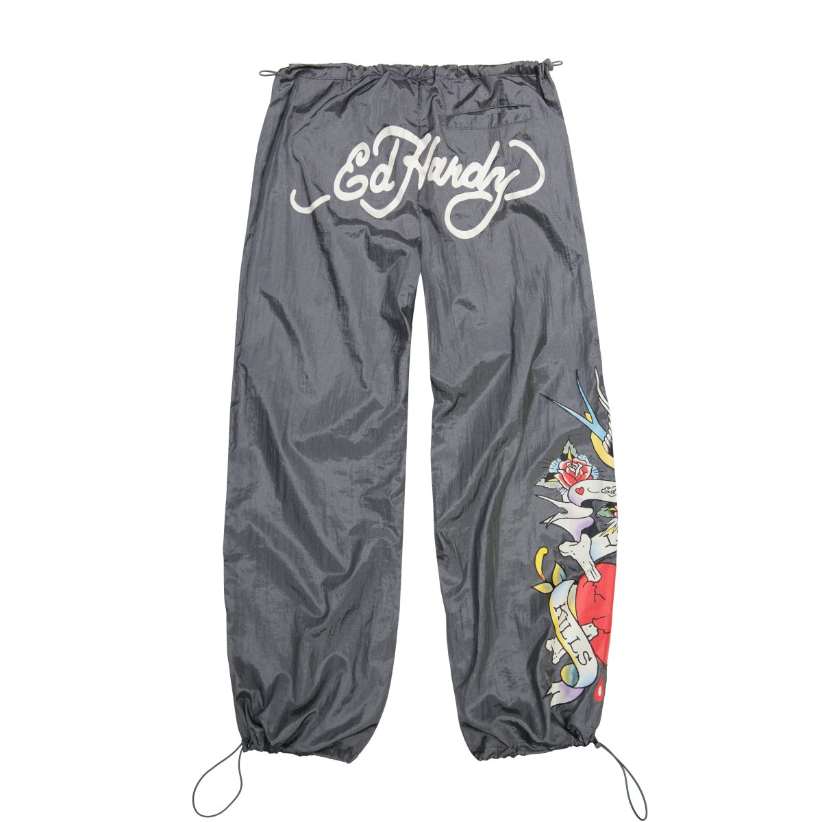 Ed Hardy LKS Skull Nylon Parachute Pants Bukse Dame Sølv | EG5294178