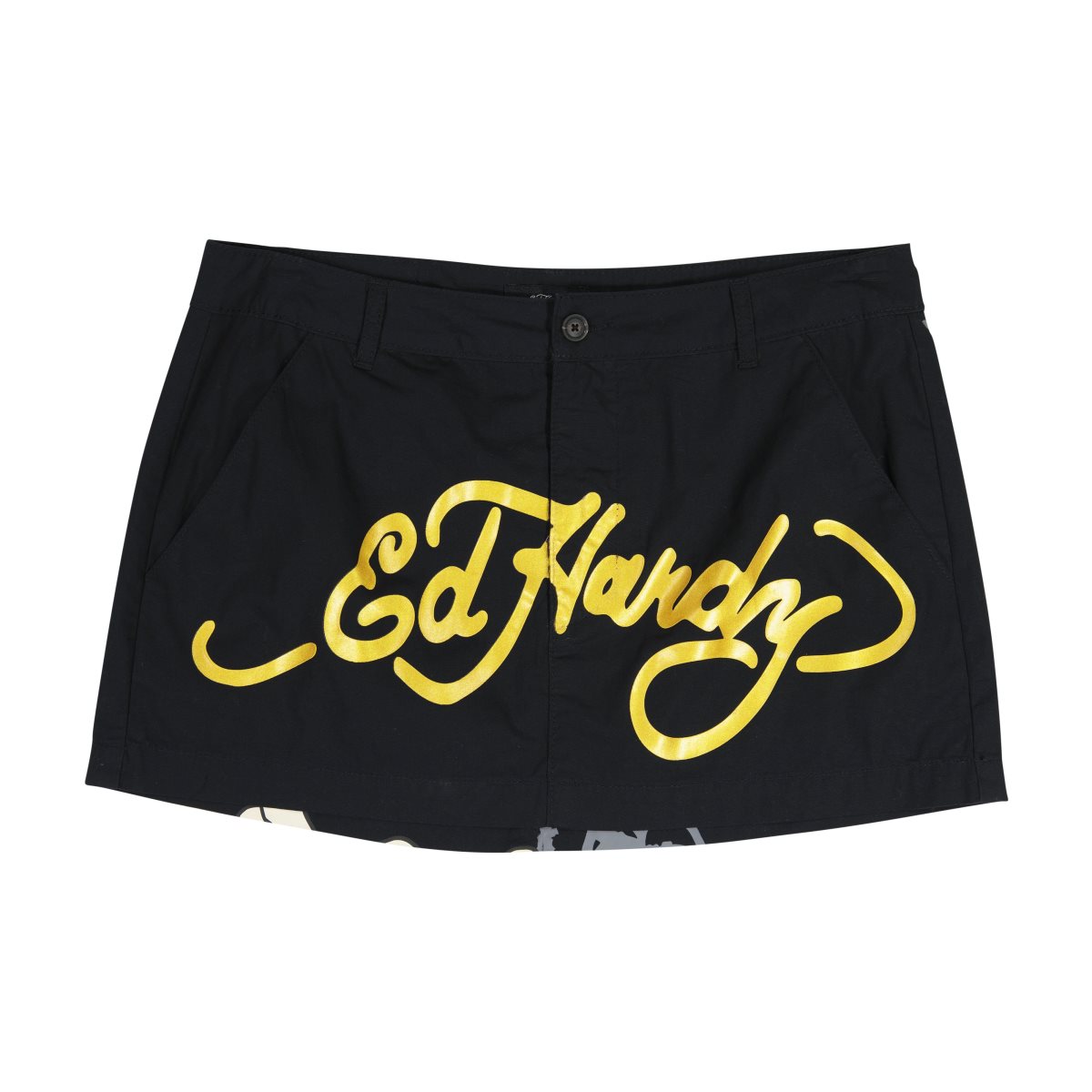 Ed Hardy LKS Skull Poplin Mini Skirt Bukse Dame Svarte | GB0135847