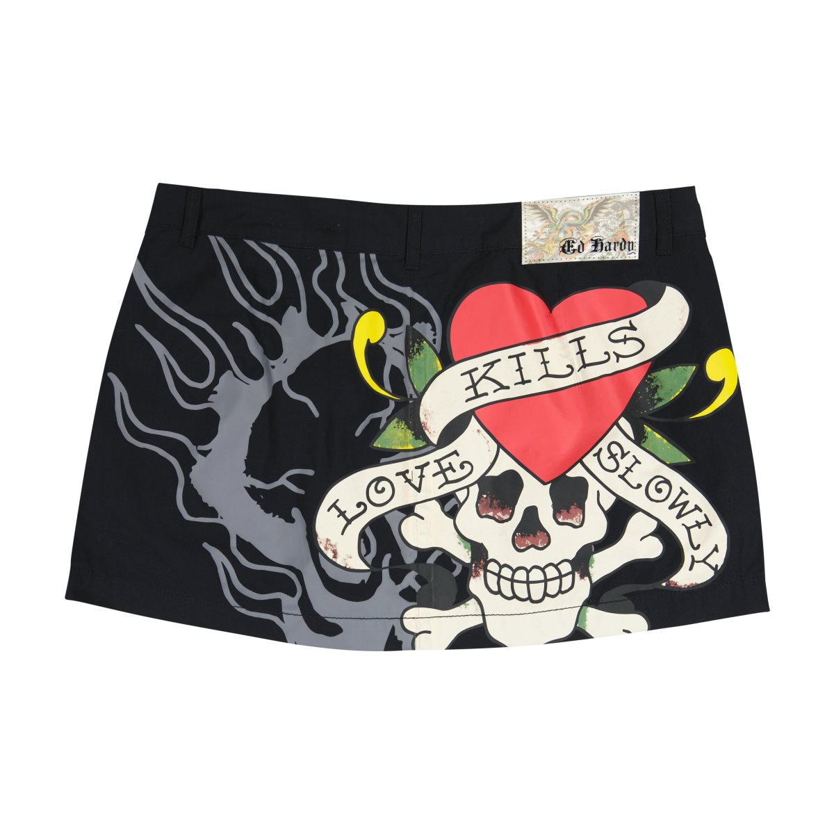 Ed Hardy LKS Skull Poplin Mini Skirt Bukse Dame Svarte | GB0135847