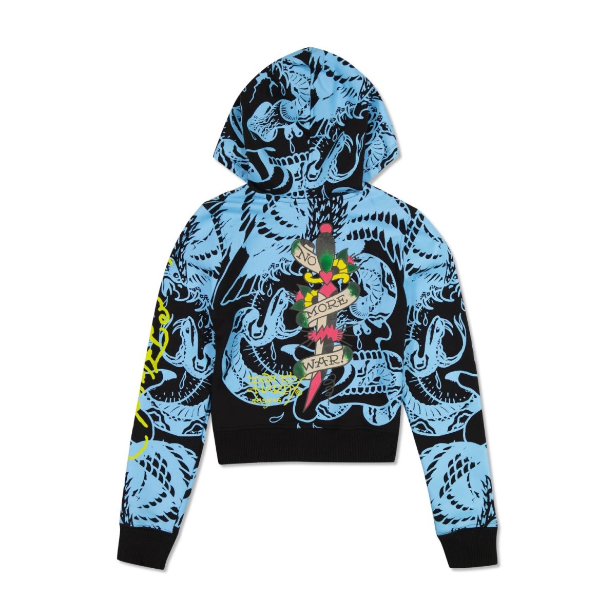 Ed Hardy LKS Skull Zip Cropped Fleece Hoodie Hettegenser Dame Svarte | BZ7680315