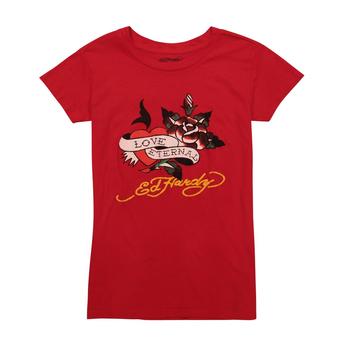 Ed Hardy Love Eternal Fitted Tee Topper Dame Rosa | MC4796253