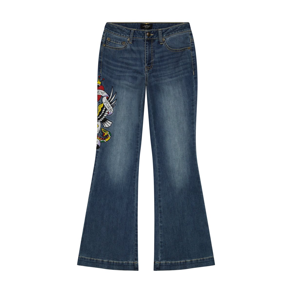 Ed Hardy NYC Eagle Slim Flare Jean Bukse Dame Med Vintage | WV3896014