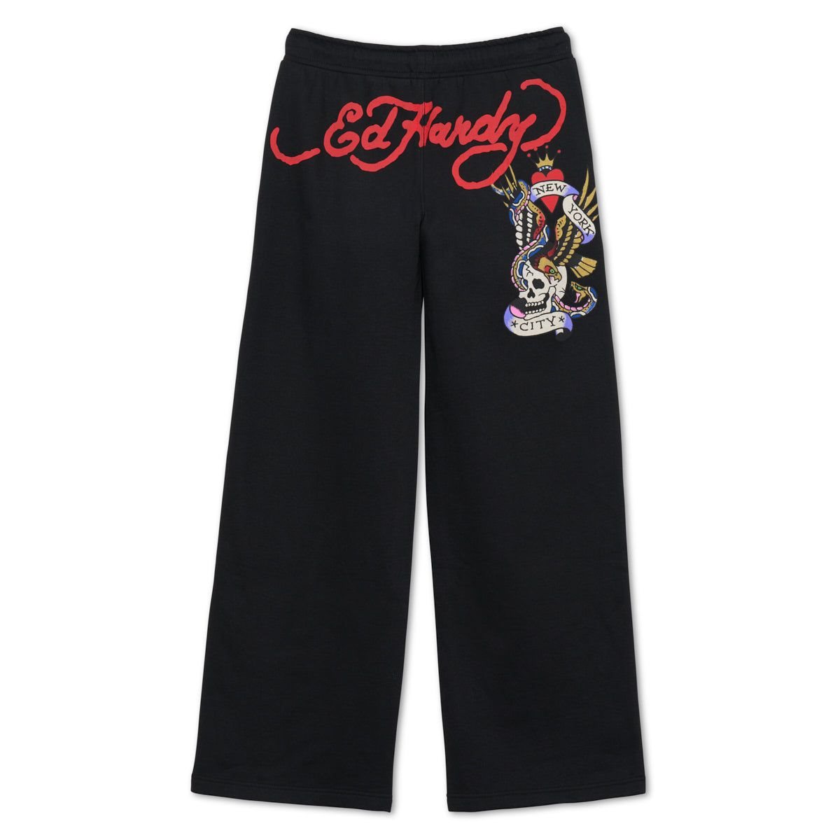 Ed Hardy Nyc Skull Flare Sweatpants Bukse Dame Svarte | IS0941726