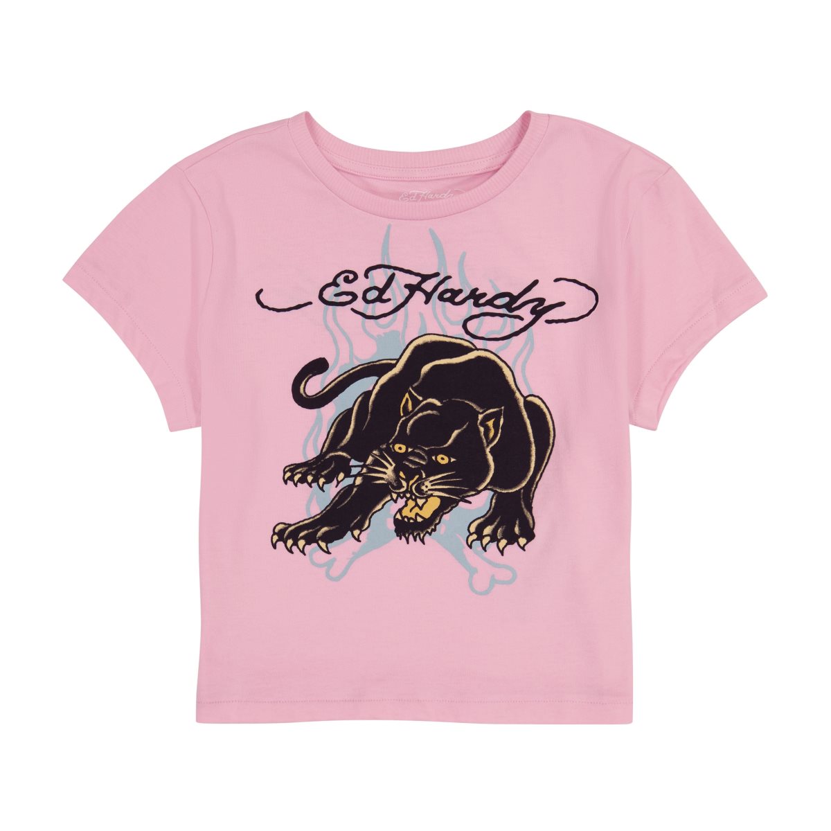 Ed Hardy Panther Flame Baby Tee Baby Tees Dame Bubble Gum | JC4271950