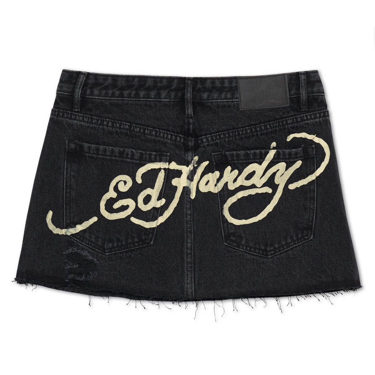 Ed Hardy Panther Roses Denim Skirt Denim Dame Svarte Lyseblå | WM8936247