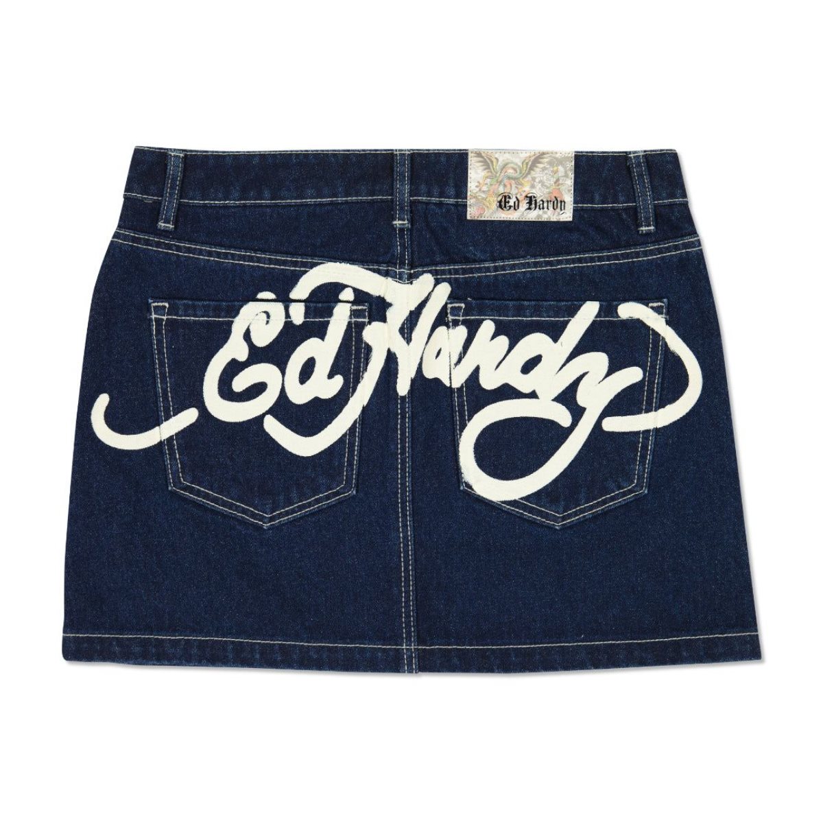 Ed Hardy Panther Zipper Front Mini Denim Skirt Bukse Dame Indigo Lyseblå | OS6387124